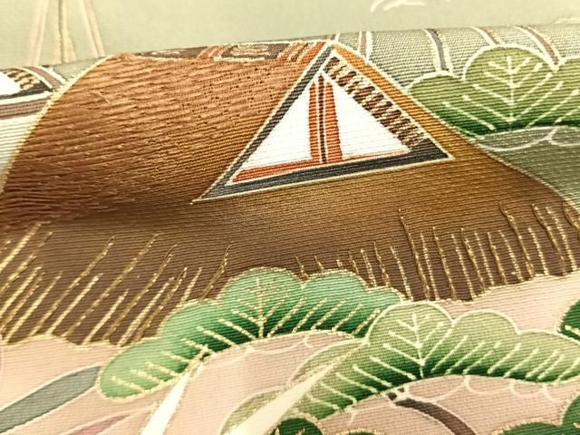 平和屋着物●豪華色留袖　作家物　刺繍　風景松文　暈し染め　金糸　金彩　正絹　逸品　AABN4003fy
