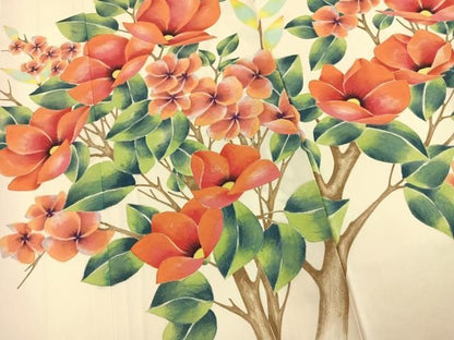 平和屋着物●訪問着　枝花文　正絹　逸品　AABN4006fy
