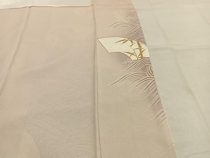 平和屋着物●訪問着　刺繍　地紙花文　暈し染め　金糸　金彩　正絹　逸品　AABN4012fy