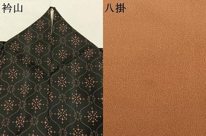 平和屋着物●本場大島紬　染大島　立涌文　黒地　正絹　逸品　AABN4014fy