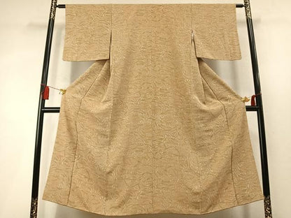平和屋着物●上質な小紋　型染め　草葉文　正絹　逸品　AABN4020fy