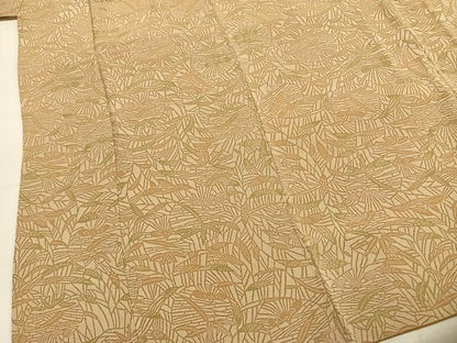 平和屋着物●上質な小紋　型染め　草葉文　正絹　逸品　AABN4020fy