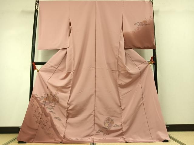 平和屋着物●中国三大刺繍　スワトウ刺繍　汕頭刺繍　総刺繍　訪問着　雪輪花文　暈し染め　仮絵羽　正絹　逸品　未使用　AABN4036fy