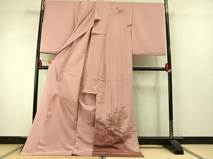 平和屋着物●中国三大刺繍　スワトウ刺繍　汕頭刺繍　総刺繍　訪問着　雪輪花文　暈し染め　仮絵羽　正絹　逸品　未使用　AABN4036fy