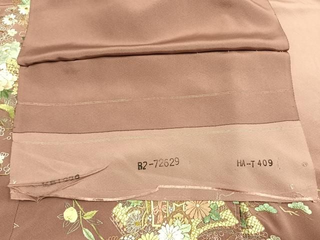 平和屋着物●訪問着　総刺繍　御所車冊子花文　暈し染め　金糸　仮絵羽　正絹　逸品　未使用　AABN4037fy