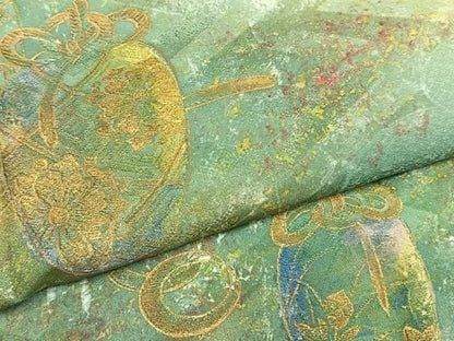 平和屋着物●豪華色留袖　陶器花文　暈し染め　金彩　正絹　逸品　AABN4038fy
