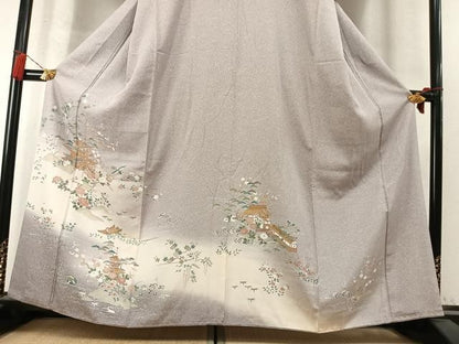平和屋着物●訪問着　友禅　風景花鳥文　暈し染め　鈴乃屋扱い　正絹　逸品　AABN4047fy