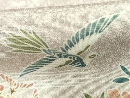 平和屋着物●訪問着　友禅　風景花鳥文　暈し染め　鈴乃屋扱い　正絹　逸品　AABN4047fy