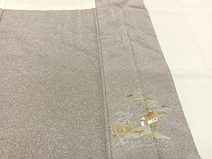 平和屋着物●訪問着　友禅　風景花鳥文　暈し染め　鈴乃屋扱い　正絹　逸品　AABN4047fy
