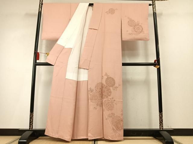 平和屋着物●中国三大刺繍　スワトウ刺繍　汕頭刺繍　総刺繍　訪問着　吉祥花文　正絹　逸品　AABN4069fy