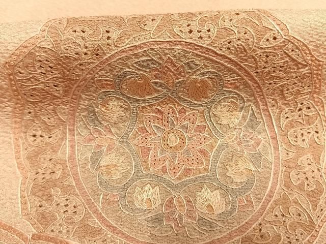 平和屋着物●中国三大刺繍　スワトウ刺繍　汕頭刺繍　総刺繍　訪問着　吉祥花文　正絹　逸品　AABN4069fy