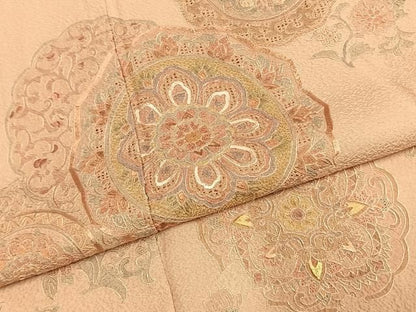平和屋着物●中国三大刺繍　スワトウ刺繍　汕頭刺繍　総刺繍　訪問着　吉祥花文　正絹　逸品　AABN4069fy