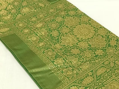 平和屋着物◎六通柄袋帯　色紙重ね花文　金糸　正絹　逸品　AABN4110dk