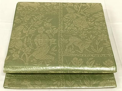 平和屋着物◎六通柄袋帯　人物風景文　金糸　正絹　逸品　AABN4130dk