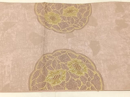 平和屋着物◎太鼓柄袋帯　花鳥文　金銀糸　引箔　正絹　逸品　AABN4134dk