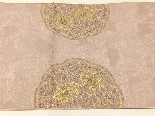 平和屋着物◎太鼓柄袋帯　花鳥文　金銀糸　引箔　正絹　逸品　AABN4134dk