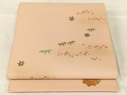 平和屋着物◎太鼓柄袋帯　螺鈿　吹き寄せ文　金彩　金通し地　AABN4135dk