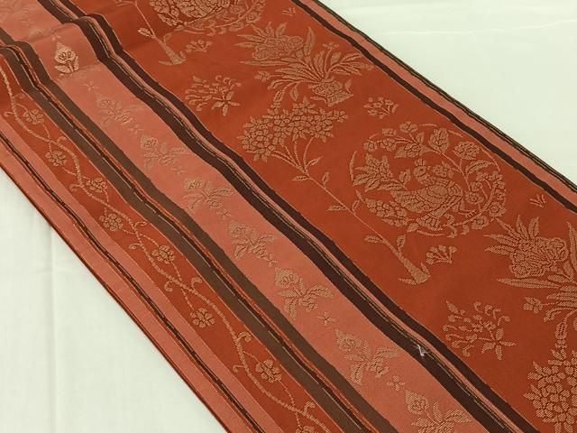 平和屋着物◎六通柄袋帯　飾花文　金糸　正絹　逸品　AABN4143dk