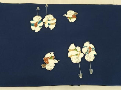 平和屋着物◎塩瀬　太鼓柄袋帯　花車文　唐子　正絹　逸品　AABN4144dk