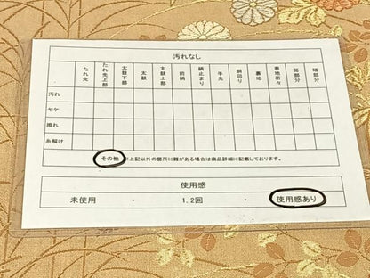 平和屋着物◎六通柄袋帯　草花文　金糸　正絹　逸品　AABN4157dk
