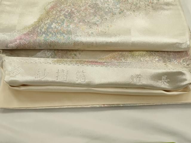 平和屋着物◎六通柄袋帯　霞文　紗摺箔　道長　金銀糸　正絹　逸品　AABN4181ps