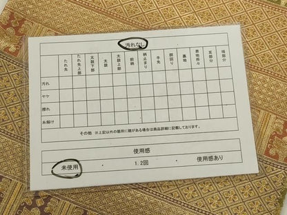 平和屋着物◎佐賀錦　六通柄袋帯　壁画文　金糸　正絹　逸品　未使用　AABN4184ps