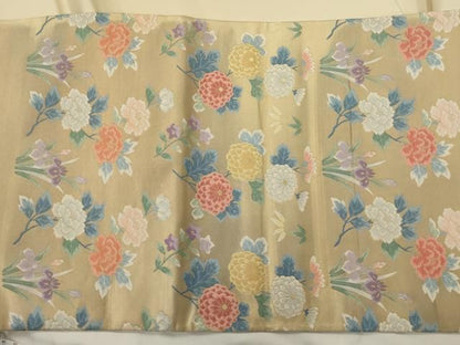 平和屋着物◎六通柄袋帯　唐織　草花文　金糸　正絹　逸品　AABN4191ps