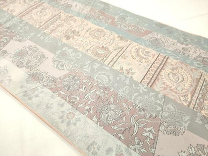 平和屋着物◎六通柄袋帯　更紗花文　正絹　逸品　AABN4261ps