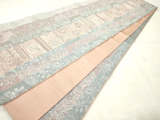平和屋着物◎六通柄袋帯　更紗花文　正絹　逸品　AABN4261ps