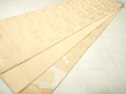 平和屋着物◎六通柄袋帯　花鳥文　金銀糸　正絹　逸品　AABN4269ps