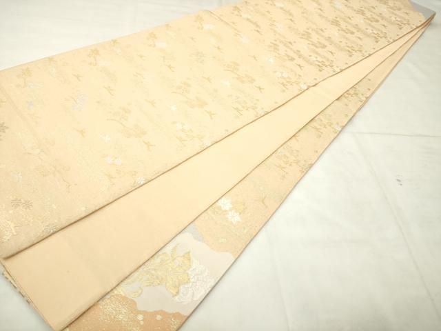 平和屋着物◎六通柄袋帯　花鳥文　金銀糸　正絹　逸品　AABN4269ps
