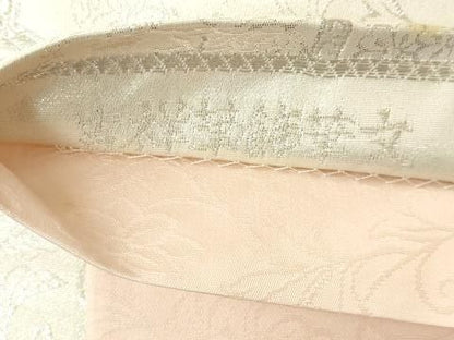 平和屋着物◎六通柄袋帯　唐織　亀甲花文　銀糸　正絹　逸品　AABN4271ps