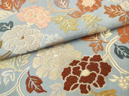 平和屋着物●六通柄袋帯　唐織　草花文　金糸　正絹　逸品　AABN4324pf