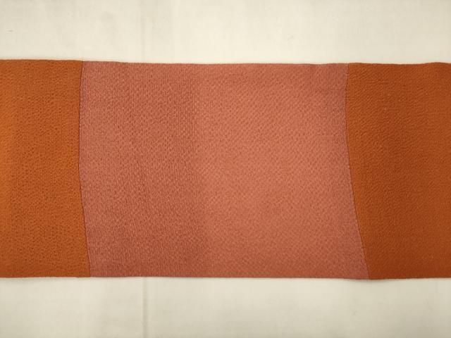 平和屋着物●九寸名古屋帯　幾何学文様　金彩　鬼しぼ縮緬　正絹　逸品　AABN4336pf