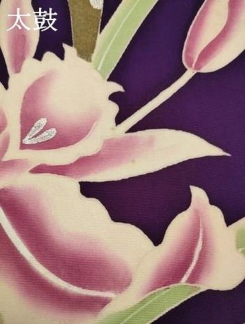 平和屋着物●塩瀬　九寸名古屋帯　草花文　金銀彩　正絹　逸品　AABN4364pf