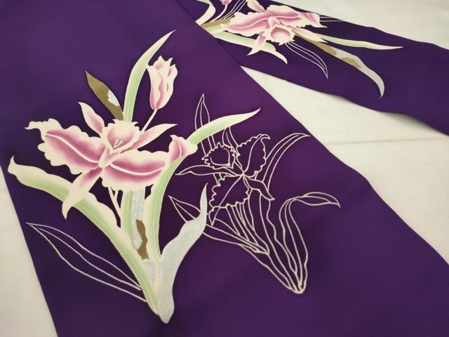 平和屋着物●塩瀬　九寸名古屋帯　草花文　金銀彩　正絹　逸品　AABN4364pf