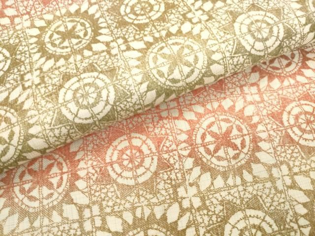 平和屋着物●両面全通柄袋帯　格子花文　正絹　逸品　AABN4395pf