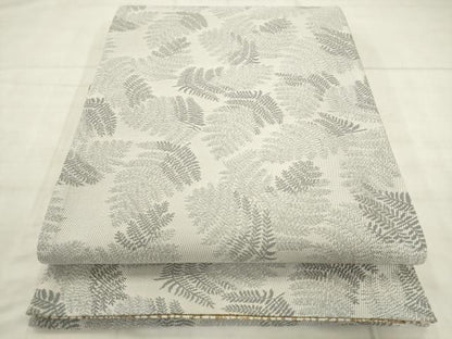 平和屋着物●両面全通柄袋帯　格子花文　正絹　逸品　AABN4395pf
