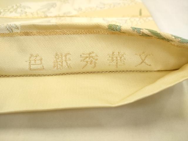 平和屋着物●六通柄袋帯　唐織　虎文錦　色紙秀華文　金糸　正絹　逸品　AABN4402pf