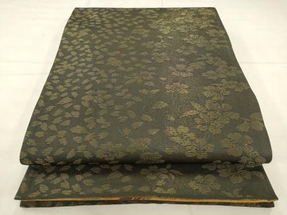 平和屋着物●両面全通柄袋帯　幾何学文様　舞桜文　金糸　正絹　逸品　AABN4415pf