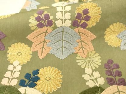 平和屋着物●皇室・伊勢神宮御用　御御帯　山口美術織物　山口弘躬　六通柄袋帯　唐織　菊に五七桐文　金糸　正絹　逸品　AABN4449pf