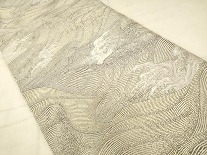 平和屋着物●松尾光琳　全通柄袋帯　荒海文様　金銀糸　正絹　逸品　AABN4455pf