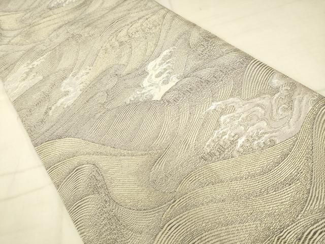 平和屋着物●松尾光琳　全通柄袋帯　荒海文様　金銀糸　正絹　逸品　AABN4455pf
