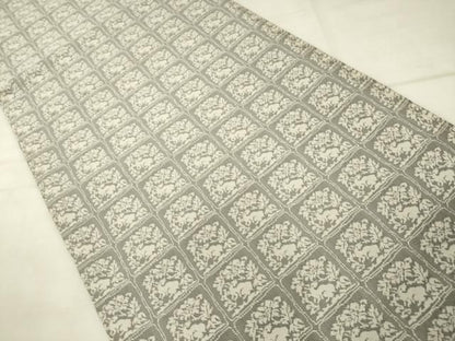 平和屋着物●両面全通柄袋帯　霞文　花兎　金糸　正絹　逸品　AABN4464pf