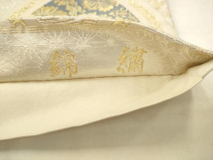 平和屋着物●六通柄袋帯　錦繍　立涌花鳥文　金糸　正絹　逸品　AABN4470pf