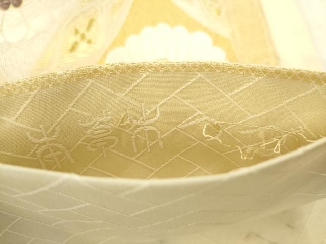 平和屋着物●六通柄袋帯　本草木つづれ　七宝花文　金銀糸　正絹　逸品　AABN4471pf