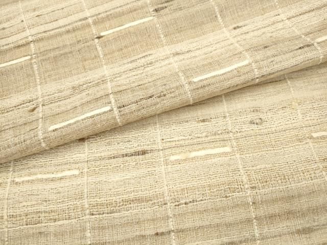平和屋着物●インド・アッサム　野蚕糸　手織　ムガシルク　両面全通柄袋帯　横段文　正絹　逸品　AABN4476pf