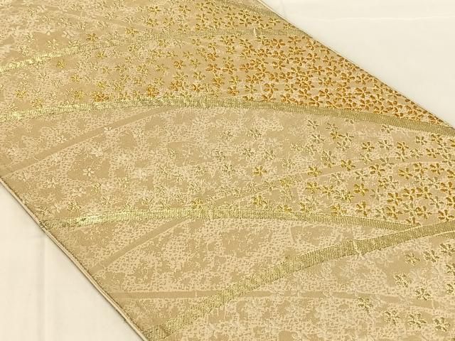 平和屋着物◎六通柄袋帯　舞花文　金糸　正絹　逸品　AABN5005dk