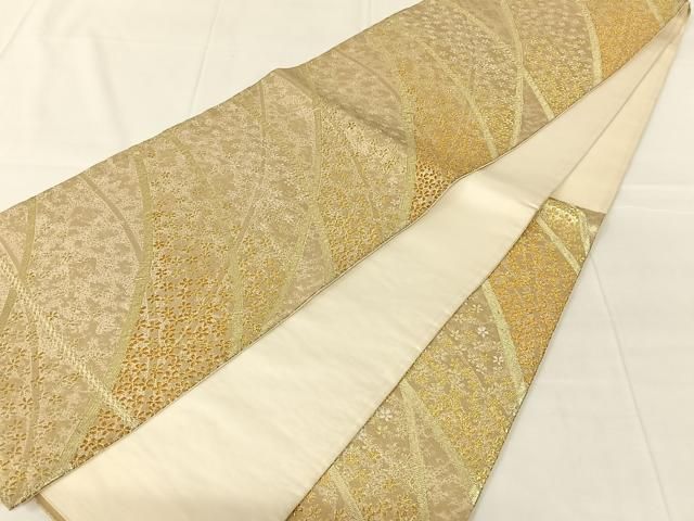 平和屋着物◎六通柄袋帯　舞花文　金糸　正絹　逸品　AABN5005dk