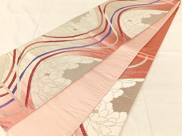 平和屋着物◎六通柄袋帯　唐織　舞花文　金銀糸　正絹　逸品　AABN5034dk